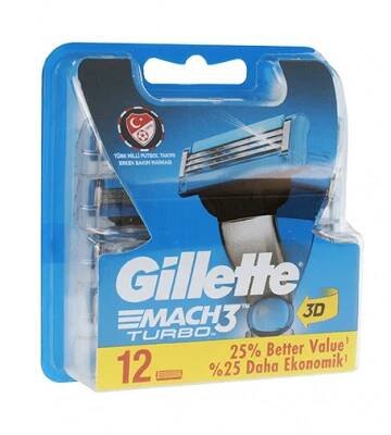 Gillette Mach3 Turbo náhradní břity 12 ks pro muže