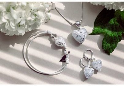 Dámsky Výrazný náhrdelník Pearl Symphony s ryzím stříbrem v perle Lampglas