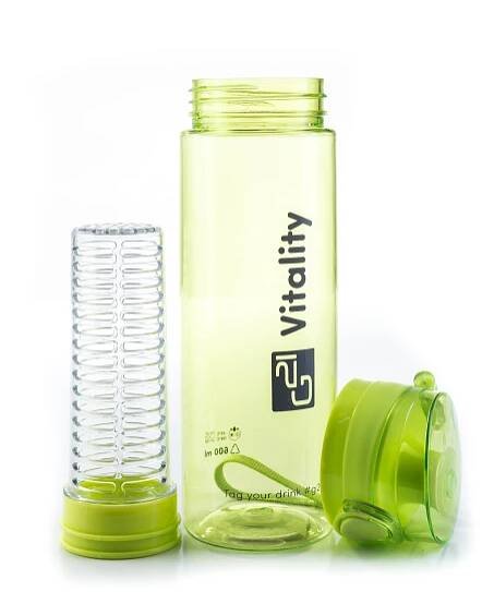 Láhev na smoothie se sítkem, 600 ml, zelená
