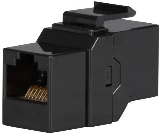 KRJ45/5S Panelová keystone spojka, RJ45, kat. 5E, UTP, černá | Lancomat.cz