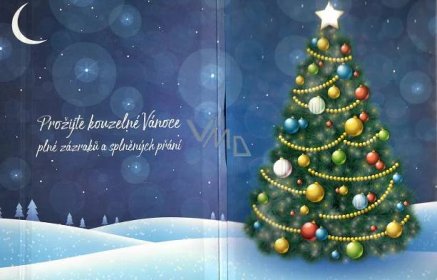 Albi Přání s efekty do obálky Vánoční přání Blikající stromeček 14,8 x 21 cm - VMD drogerie a parfumerie