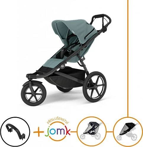 Thule Set 4v1 Urban Glide 3 Mid Blue 2024 + madlo + JOMK pláštěnka + JOMK ochranná síť