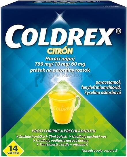 COLDREX Horký nápoj Citron plo por 5 g (vře.papír/PE/Al/PE) 1x14 ks - Bačkůrky.eu