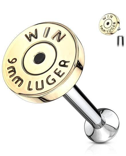Šperky4U Labreta / piercing do brady - patrona - LB0003