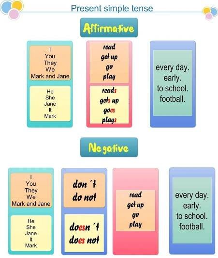Present simple tense new infographic web
