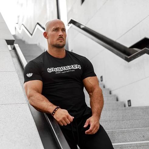 Pánské fitness tričko Iron Aesthetics Unbroken, černé