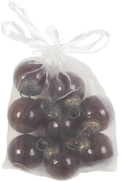 Vánoční baňka Pebbled Glass Coral Almond - set 8 ks