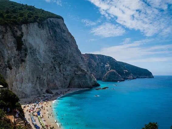 Pověstná pláž Porto Katsiki, Lefkada