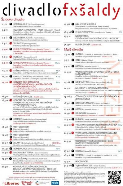 PŘEDPRODEJ vstupenek na LEDEN - BŘEZEN 2025 - DIVADLO F. X. ŠALDY LIBEREC