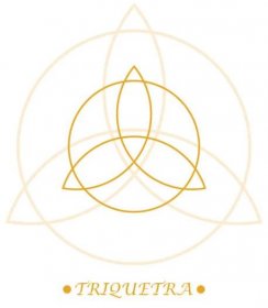 znamení triquetra, ikona keltského uzlu. čárové umění. keltský symbol trojúhelníku ve zlaté barvě na bílém pozadí. skandinávský ochranný amulet. izolovaný pohanský vektor. severské tetování. vektorová ilustrace - trojhranná kost stock ilustrace