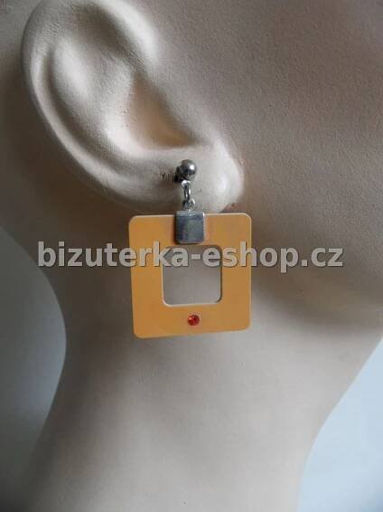 Naušnice s kamínkem oranžové BZ-04007