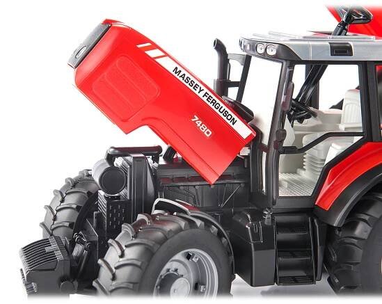 Bruder Traktor MASSEY FERGUSON se sklopným vozem červený