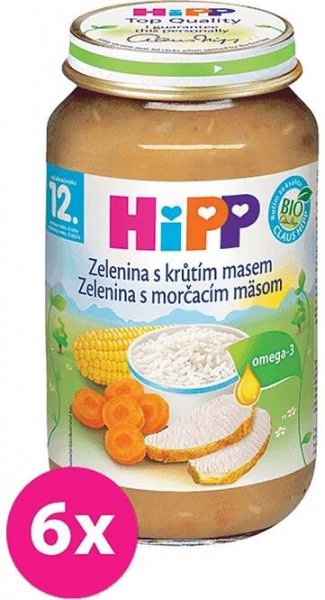 6x HiPP jemné těstoviny s mořskou rybou a rajčaty (220 g) - maso-zeleninový příkrm | feedo.cz