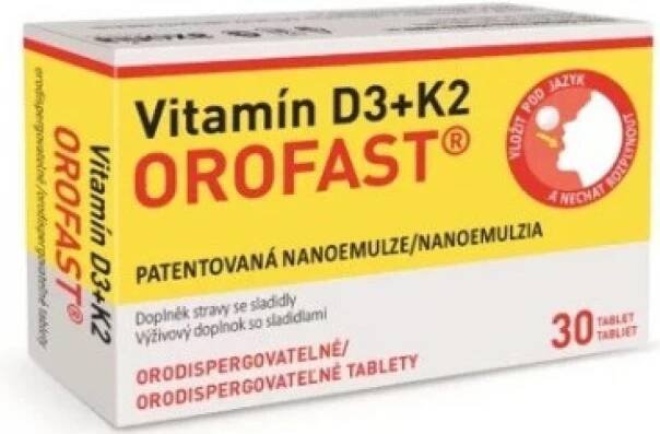 Vitamín D3+K2 OROFAST orodispergovatelné 30 tablet