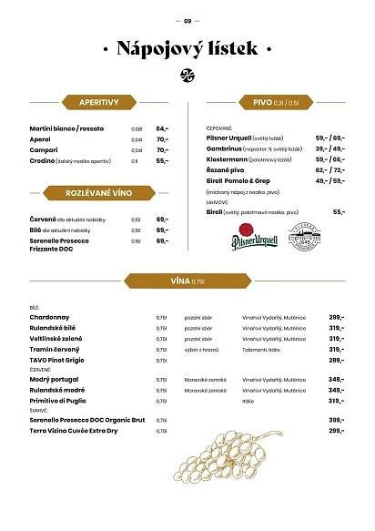 JÍDELNÍ LÍSTEK | Hotel Prácheň, Horažďovice