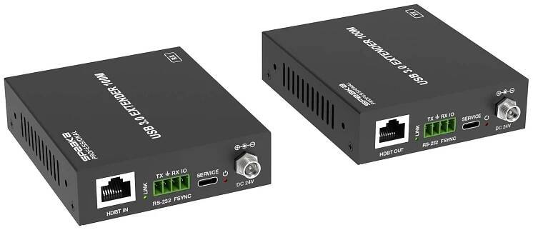 SpeaKa Professional SP-USBE-800 1 + 4 porty Prodlužovací systém USB 3.0 RJ45 + rozbočovač extender přes síťový kabel, lz