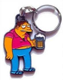 SEZAM.CZ s.r.o. - KLÍČE A PŘÍSLUŠENSTVÍ: The Simpsons - Barney Gumble s pivem - Přívěšek kovový s kroužkem