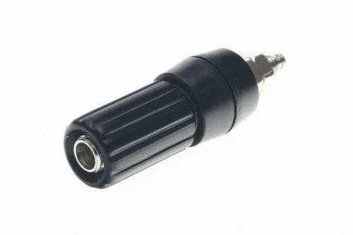 zdířka 4mm TW, přístrojová, šroubovací - černá