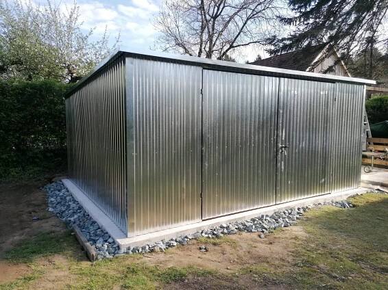 Plechová dvojgaráž 6x5 m so spádom strechy dozadu 6