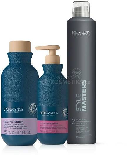 Revlon Professional Eksperience Blonde Vánoční Set - Blonde šampon 250 ml + kondicionér 200 ml + lak na vlasy 500 ml Dárková