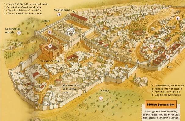 Velikonoce: Mapa Jeruzaléma 33 n.l. - Baptisté - Síť víry