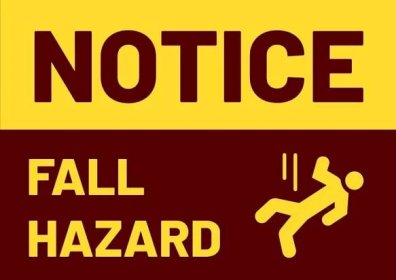 Duotone Notice Fall Hazard Sign template