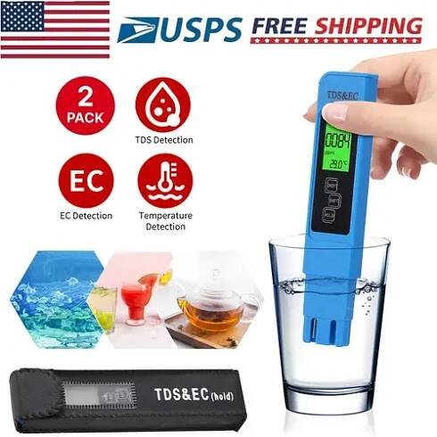 dual 3 in 1 water tester set digital tds ec water quality tester pen blue