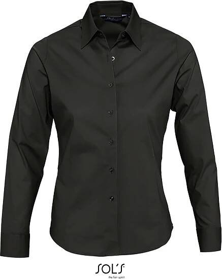 Gastro oděv Dámská číšnická halenka SOL´S dlouhý rukáv - černá XXL B-SO17015-BL-2XL