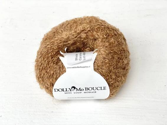 Mohérová příze bouclé Mini Loop Mohair zn. DollyMo - Caramel