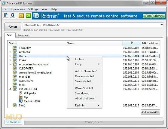 Advanced IP Scanner ke stažení zdarma | Mujsoubor.cz - Programy a hry ke stažení