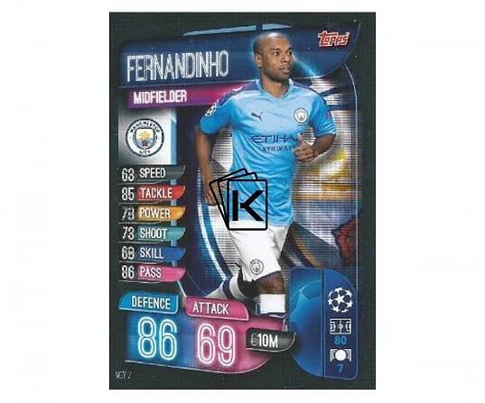 Fotbalová kartička 2019-2020  Topps Champions League Match Attax - Manchester City - Fernandinho 7