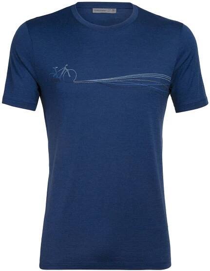 Pánské funkční triko Icebreaker Men's Tech Lite Short Sleeve Crewe Cadence Paths - estate blue
