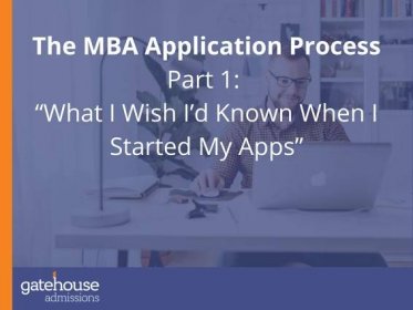 The MBA Application Process Part 1