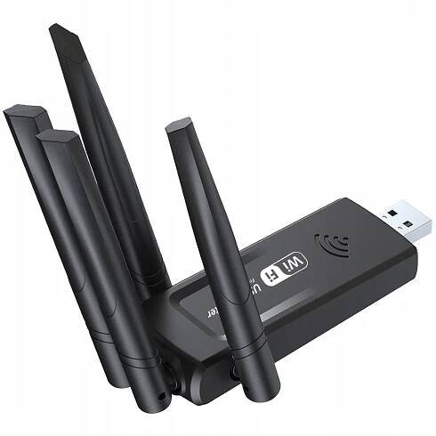 Síťová karta USB WiFi 1300Mbps + Bluetooth BT 5.4 Adaptér 5 GHz 2.4 GHz Anténa vestavěná
