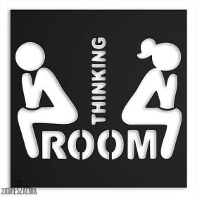 Nápis WC Thinking Room - pánské a dámské [XS] 12x12cm - značení toalet