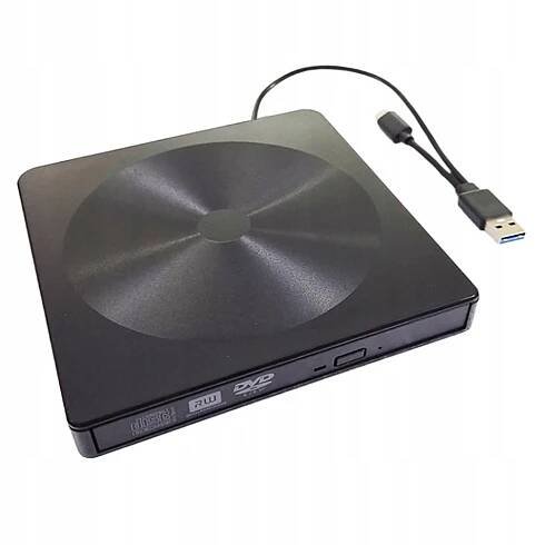 Černá externí vypalovačka CD-ROM USB disk