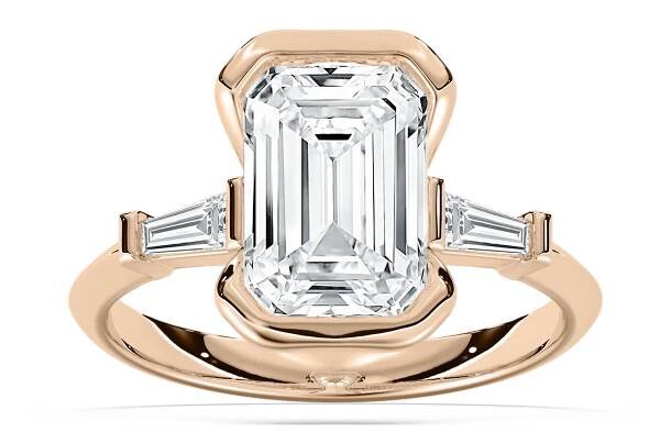 Beatrice Semi Bezel Engagement Ring in Rose Gold