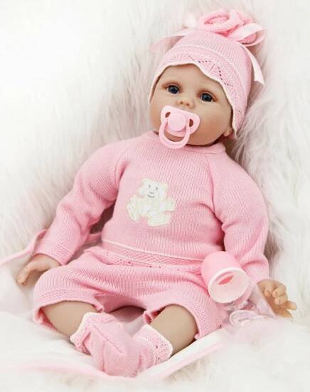 Reborn Zhixia 55CM Baby Doll Lifelike Handmade Soft Silicone Vinyl Girl