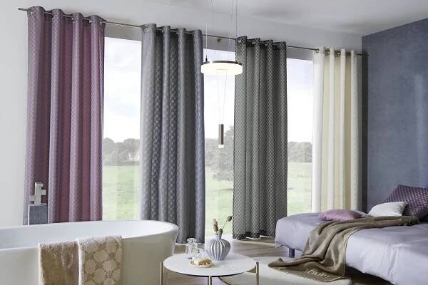 ZÁVĚS S OČKY, neprůsvitné, 140/250 cm - přírodní barvy, Design, textil (140/250cm) - Joop!