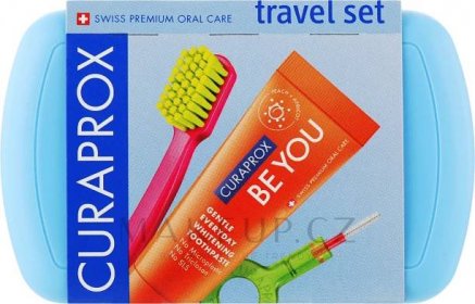 Curaprox Be You (tbr/1szt + paste/10ml + 2xbrush/1szt + acc + bag) - Hygienická cestovní sada, modrá