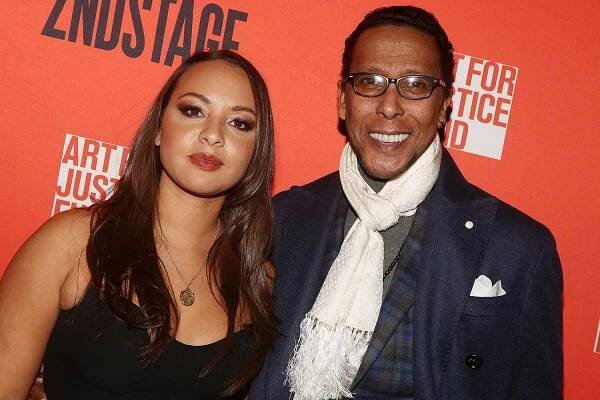 Jasmine Cephas Jones and father Ron Cephas Jones pose at the opening night after party for the new play 