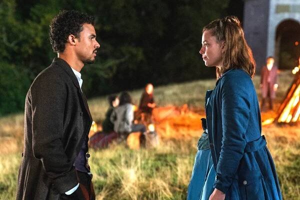 Guy Thwaite (Matthew Broome) and Nan St. George (Kristine Froseth) in 'The Buccaneers' Episode 5
