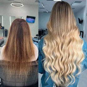 Hair Extensions for Volume Before and After