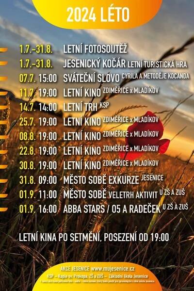 AKCE POŘÁDANÉ V JESENICI - LÉTO 2024 | Jesenická škola