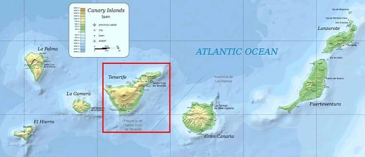 Mapa Tenerife🗺️ Kde je na mapě? [PDF] Turistická