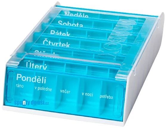Dávkovač na léky ANABOX 7 dní Azurový - skladem