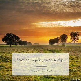 Josef Čapek citát: „Život se nepíše, život se žije.“