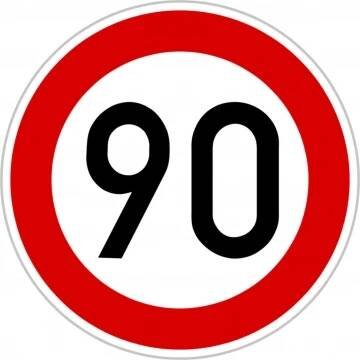 Dopravní značka B20a - 90 km/hod