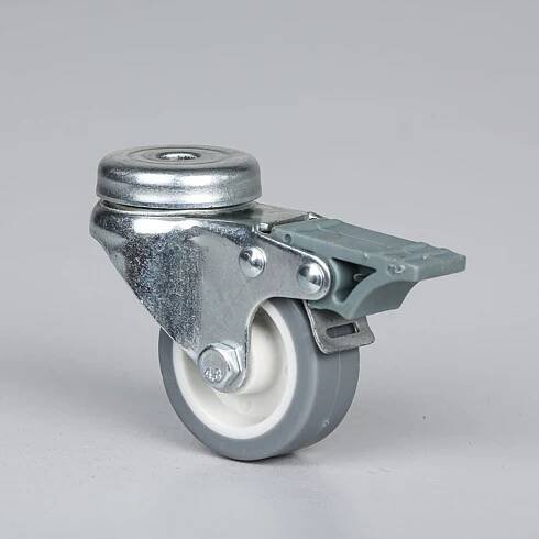 Otočné kolo s brzdou, 50 mm, středová díra , termoplastická pryž