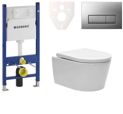 Cenově zvýhodněný závěsný WC set Geberit do lehkých stěn / předstěnová montáž+ WC SAT Brevis SIKOGES7W8